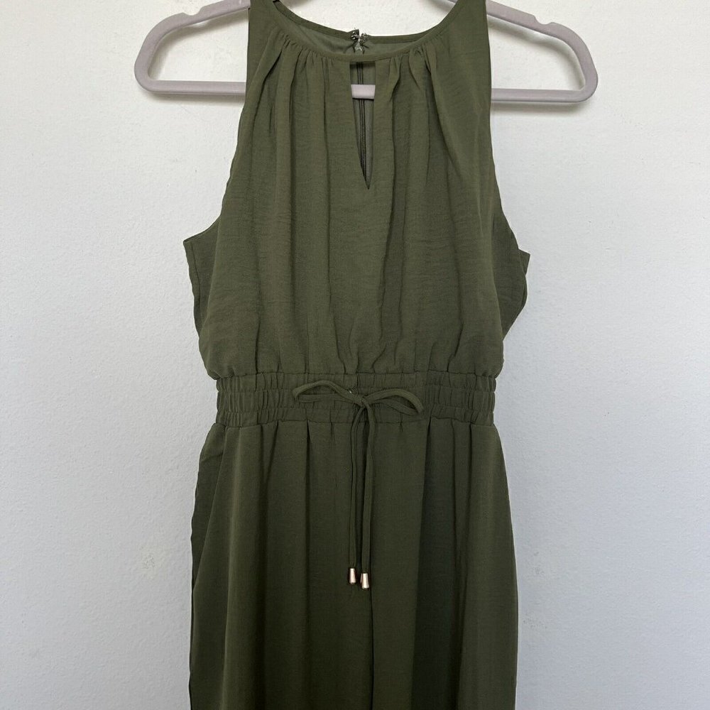 NEW Tahari Jumpsuit Green Size 2 wide leg palazzo olive NWT - Picture 4 of 8